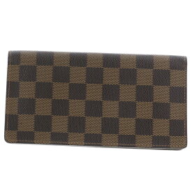 【中古】 LOUIS VUITTON （ルイヴィトン） ポルトカルト・クレディ 財布 長財布(小銭入有) ブラウン ダミエ Damie Brown N60825 used:B