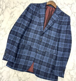 【中古】 Ermenegildo Zegna （エルメネジルドゼニア）　ゼニア ジャケット メンズ衣類 ジャケット オーダメイド チェック柄 アルパカ混 厚手 秋冬 Navy 1112A0 used:A