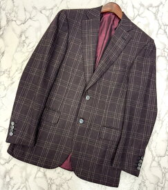 【中古】 Brioni ブリオーニ ジャケット メンズ衣類 ジャケット チェック柄 オーダーメイド カシミヤ生地 紫 Purple 00828/0036-4 used:A