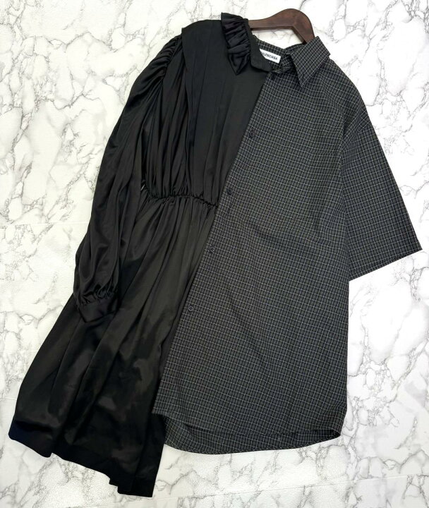 楽天市場】【中古】 BALENCIAGA （バレンシアガ） ｱｼﾝﾒﾄﾘｰ ｼｬﾂ ﾜﾝﾋﾟｰｽ  