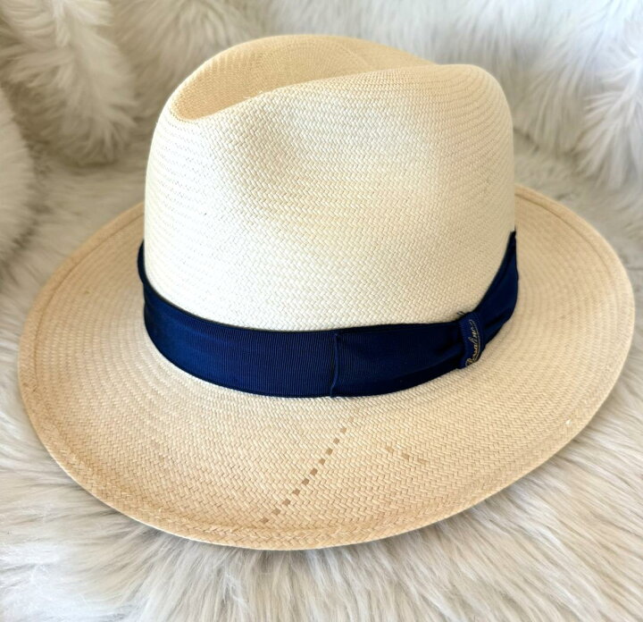 楽天市場】【中古】Borsalino ボルサリーノ ｽﾄﾛｰﾊｯﾄ 帽子 パナマハット 