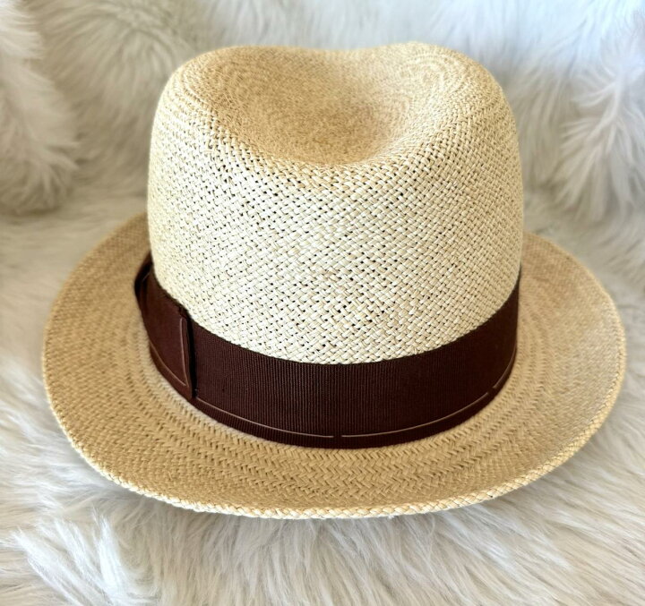 GIORGIO ARMANI◇ストローハット/--/WHT/メンズ ストローハット 