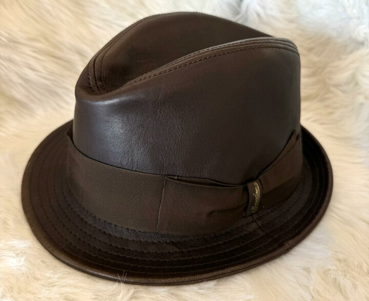 楽天市場】【中古】ボルサリーノ Borsalino ﾚｻﾞｰ ﾊｯﾄ 服飾 帽子 Brown 