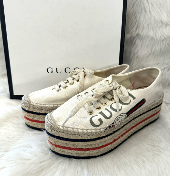 楽天市場】【中古】 GUCCI （グッチ） ｴｽﾊﾟﾄﾞﾘｰﾕ ｽﾆｰｶｰ 靴 ﾚﾃﾞｨｰｽ  