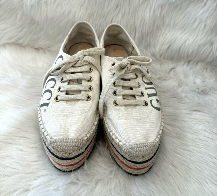 楽天市場】【中古】 GUCCI （グッチ） ｴｽﾊﾟﾄﾞﾘｰﾕ ｽﾆｰｶｰ 靴 ﾚﾃﾞｨｰｽ 