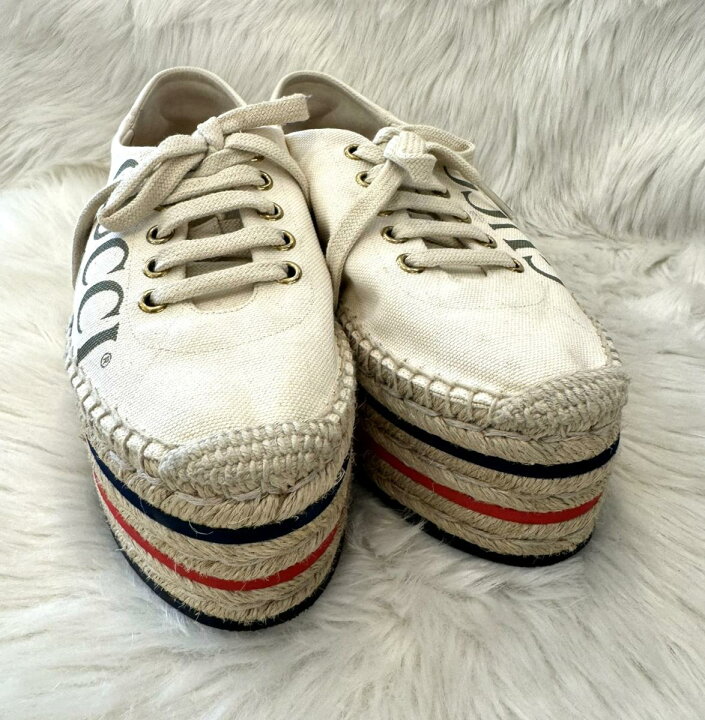 楽天市場】【中古】 GUCCI （グッチ） ｴｽﾊﾟﾄﾞﾘｰﾕ ｽﾆｰｶｰ 靴 ﾚﾃﾞｨｰｽ 