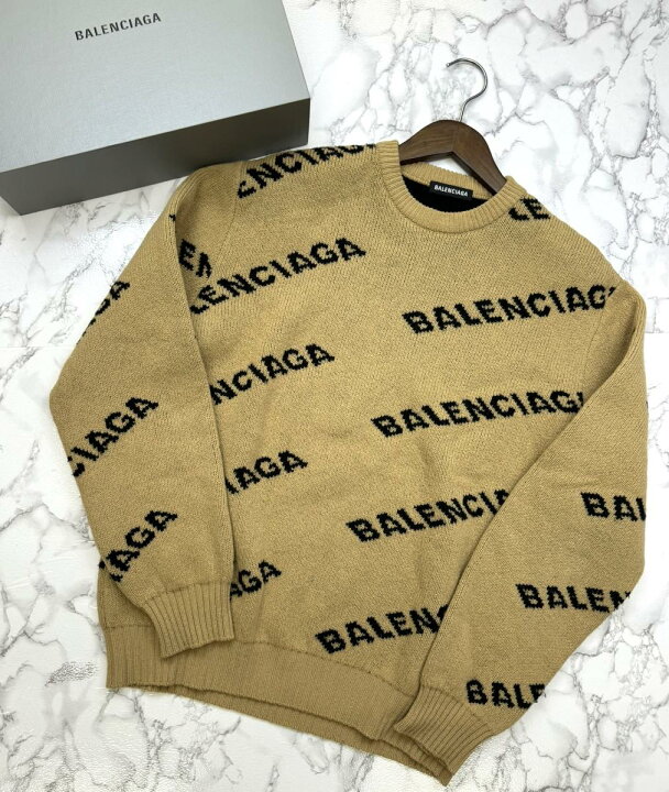 楽天市場】【中古】 BALENCIAGA （バレンシアガ） ﾛｺﾞ ｼﾞｬｶﾞｰﾄﾞﾆｯﾄ 
