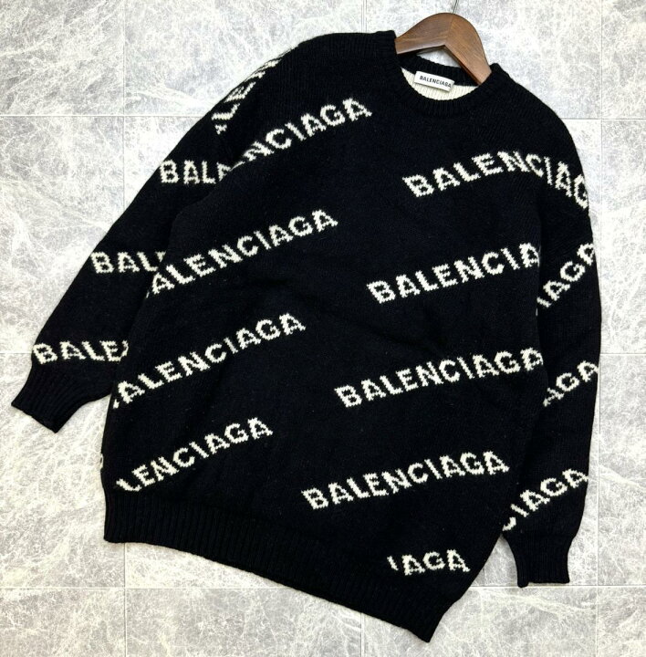 楽天市場】【中古】 BALENCIAGA （バレンシアガ） ロゴ 総柄 ニット  