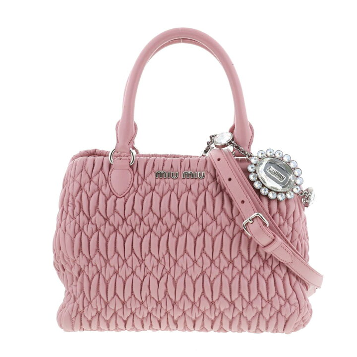 楽天市場】MIUMIU （ミュウミュウ） ﾏﾃﾗｯｾ ﾅｯﾊﾟｸﾘｽﾀﾙ 2WAYﾊﾝﾄﾞﾊﾞｯｸﾞ 