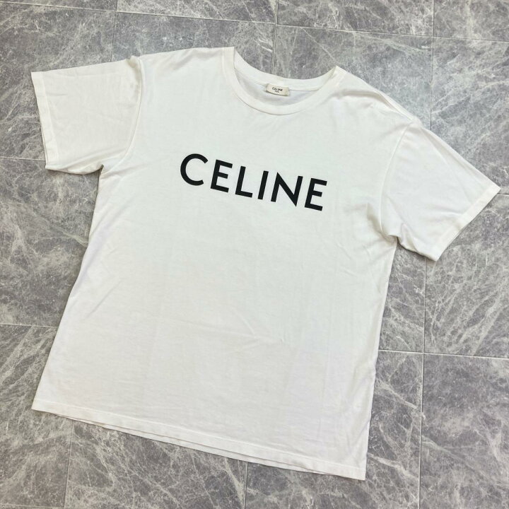 楽天市場】【中古】 CELINE （セリーヌ） ﾛｺﾞ ﾙｰｽﾞ Tｼｬﾂ M メンズ衣類 