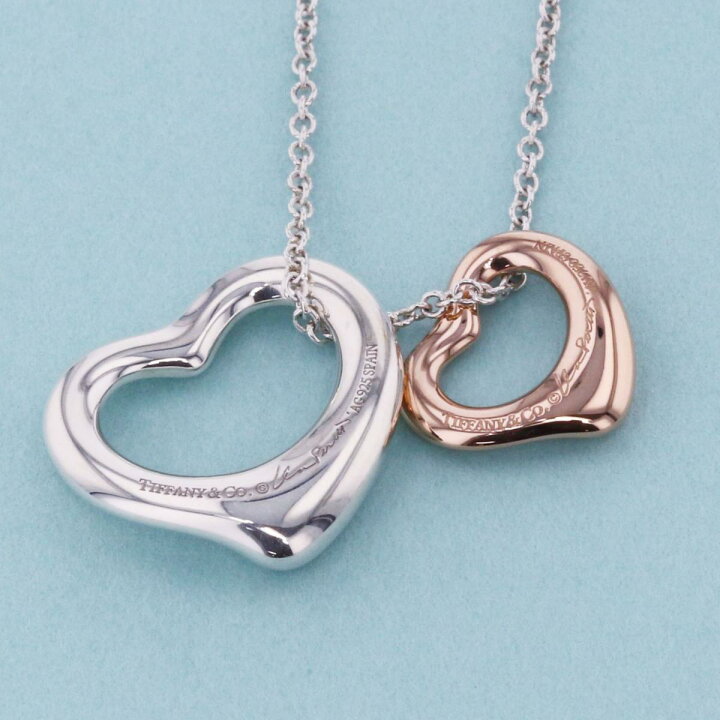 楽天市場】Tiffany&Co. ティファニー ダブル オープンハート シルバー 