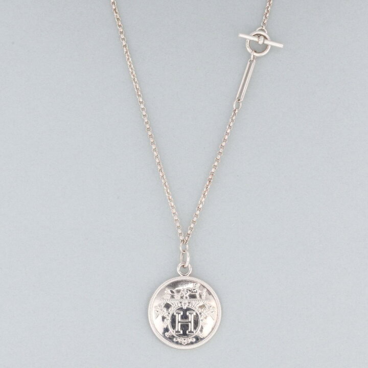 楽天市場】HERMES エルメス エクスリブリス MM ネックレス SV925 K18PG 