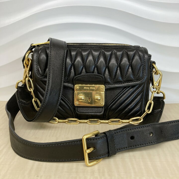 楽天市場】【値下げ】MIUMIU （ミュウミュウ） バイカー 2WAY チェーン 