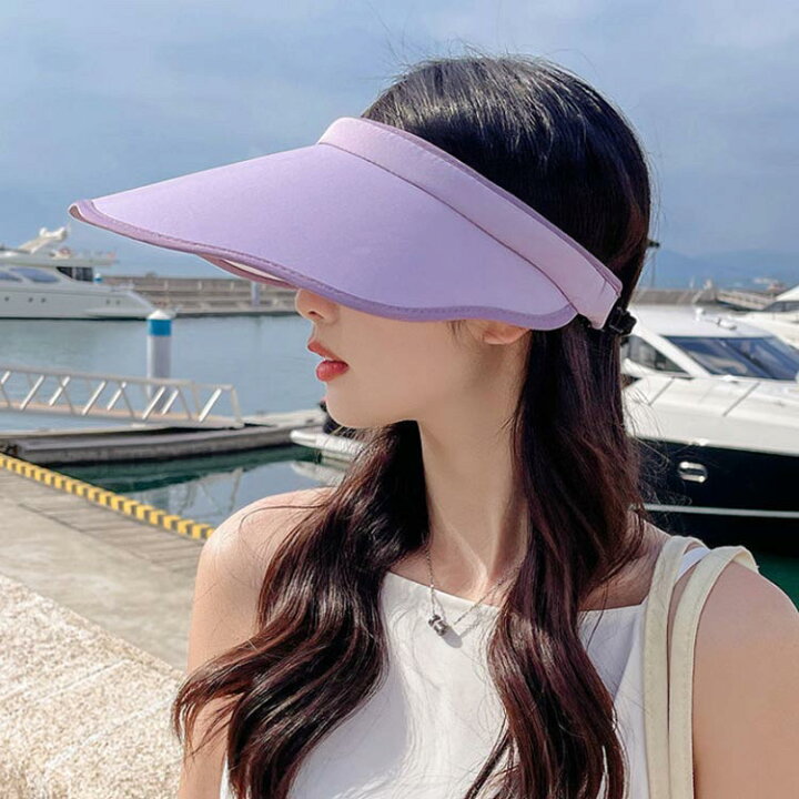レディース ベージュ サンバイザー 日よけ 紫外線 UV 帽子 晴雨兼用