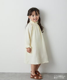 【NEW】【riziere】ダブルガーゼスモックワンピース キッズ 女の子 90-150 リジェール palette パレットこども服 子供服 kids ワンピース 春 夏 秋 冬 ガーリー こども 子供 ジュニア ワンピ おしゃれ フリル ナチュラル シンプル ダブルガーゼ