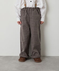 【NEW】【riziere】チェック柄ストレートパンツ キッズ 男の子 女の子 リジェール 子供服 おしゃれ ベーシック カジュアル 長ズボン ロングパンツ 幼児 保育園 小学生 幼稚園 小学校 低学年 高