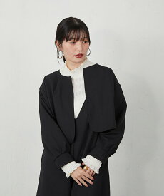 【riziere】MOM：ノーカラージャケット レディース かわいい 可愛い mama ママ リンクコーデ おしゃれ シンプル 長袖 インナー フォーマル オケージョン FREE