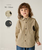 【スーパーSALE 10%OFF】配色切り替えチェックシャツ トップスキッズ リジェール 服 シンプル 長袖 羽織…