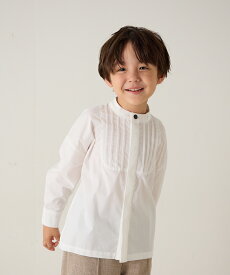 【スーパーSALE 10%OFF】ノーアイロンバンドカラーピンタック長袖比翼シャツ（ボタン取り外し対応） キッズ リジェール 服 服 シンプル 長袖 フォーマル 入学 卒業 卒園 入園 発表会 七五三 幼稚園