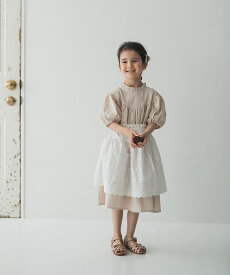 【OUTLET 1000円】【riziere】フラワーレースのカバースカート 女の子 90-130 キッズ リジェール 子供服 こども服 kids おしゃれ ガーリー skirt 春 秋 冬 オシャレ ジュニア スカート ナチュラル 膝丈 子ども 子供 ギャザースカート