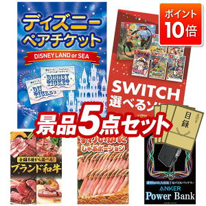 ★P10倍★10/24 20:00〜10/27 09:59まで!景品 5点セット 特大パネル 豪華目録 ビンゴ 結婚式 披露宴 二次会 忘年会 新年会 ゴルフコンペ 景品セット 【ディズニーペアチケット、選べる!Switchゲー
