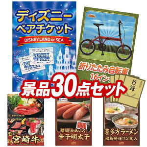 景品 30点セット 特大パネル 豪華目録 ビンゴ 結婚式 披露宴 二次会 忘年会 新年会 ゴルフコンペ 景品セット 【ディズニーペアチケット、折りたたみ自転車16インチ】 送料無料 特大パネル 豪
