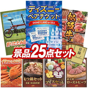 景品 25点セット 特大パネル 豪華目録 ビンゴ 結婚式 披露宴 二次会 忘年会 新年会 ゴルフコンペ 景品セット 【ディズニーペアチケット、折りたたみ自転車16インチ】 送料無料 特大パネル 豪