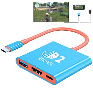 ZLFENJOY �V�^Switch 2�p�h�b�N �C�b�`2�h�b�N switch 2 �e���r�o�� �h�b�N���@�\ USB�n�u 4K@60Hz Type-C to HDMI 2.0/PD100W/USB 3.0 5Gbps�������`�� ���^ 3-IN-1 HDMI
