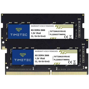 Timetec 16GB KIT(2x8GB) m[gPCp 2666MHz (DDR4-2666) PC4-21300 (PC4-2666V) 1.2V CL19 1Rx8 Single Rank 260pin SODIMM