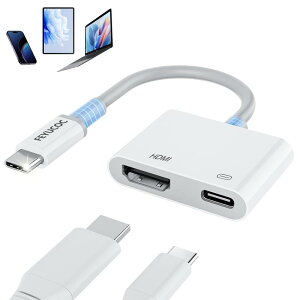 FEYUCOC USB Type-C HDMI ϊA_v^[y2025Voz2-in-1 USB-C Digital AV MultiportA_v^ 4Kfo+100W PD}[d, ^CvC hdmi ϊ iPhone 16/15, Th
