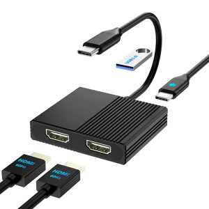 HDMI Type-C ϊA_v^[ 4K@60Hzfo 4-in-1 USB C HDMI ϊ}`fBXvCA_v^ yHDMI 2|[g+USB3.0+PD[dz fAg ^CvC fBXvCA_v^ g/ 3 USB