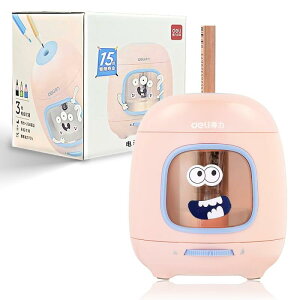 deli得力 電動鉛筆削り 電動シャープナー 5000回鉛筆を削ることができ 3段階の調整 電源の2種類:(単3形乾電池/USB電源コード)鉛筆を削る 省エネ設計 6.5~8mm鉛筆 色鉛筆と互換性があり 長寿