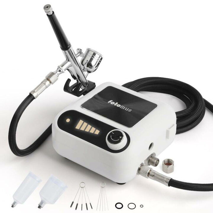 楽天市場】エアブラシ ミニコンプレッサー セット 41PSI 2つエアー吐 