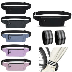 ランニングポーチ 揺れない 軽量 防水 防汗 裾止めバンド 自転車 反射バンド付き ウエストポーチ ベルトが調整可能 イヤホンホール付き 大容量 iPhone スマホ対応 おしゃれ 夜間活動