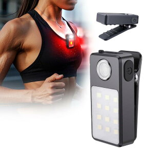 UMIONE ランニングライトUSB-C充電式、3段階調光、アップグレード版2-in-1クリップライト、土砂降りOK防水コンパクトLED懐中電灯、【広角とスポット2タイプxモード記憶機能x軽量22.9gxIPX7防