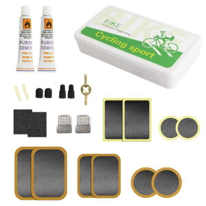 自転車パンク修理 Oziral パッチセット 自転車 タイヤ修理 キット タイヤパッチ ゴムのり やすり タイヤ補修 軽量 便利 応急