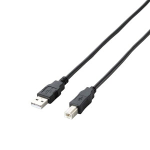ELECOM RoHS�w�ߏ������z���p�b�P�[�W �G�RUSB2.0�P�[�u�� A-B�^�C�v �u���b�N