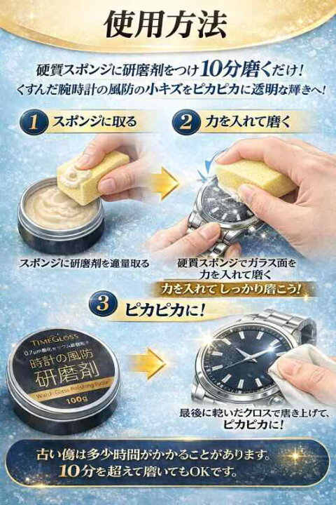 楽天市場】TIMEGLOSS【プロ仕様】時計ガラス研磨剤 酸化セリウム配合 