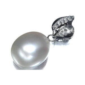 Pearl ^ 嗱 14.2mm×12.0mm ㎿_Ch 0.13ct K18WG y_gwbh lbNX m^ _C