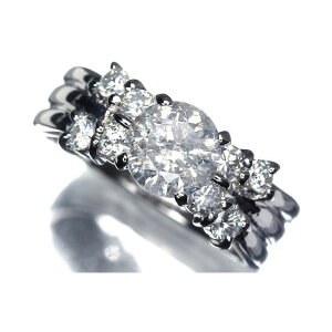 �sDIAMOND�t�V�R�_�C�������h ����1.00ct �㎿�e�΃_�C�������h Pt900 �����������O 9�� �����O �w�� �_�C��