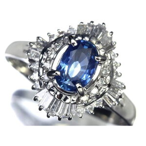 sSapphiretTt@CA 嗱1.17ct _Ch v0.5ct Pt900 O _C u[J[  GKg 19