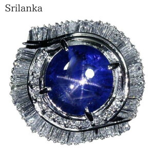 Star Sapphire XJY MX^[Tt@CA 嗱3.786ct _C 0.95ct Pt900 O 16.5O w YnΊӕʏM͕񍐏t
