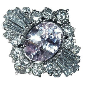 Padparadscha Sapphire󏭕 M pp`Tt@CA 嗱1.48ct _Ch 1.03ct Pt900 O 17O w Ίӕʏt