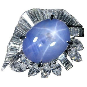 Star Sapphire㎿MX^[Tt@CA 11.77ct! _Ch v2.41ct Pt900 O _C 11O w \[eBOt