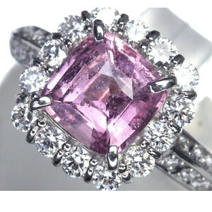 Padparadscha Sapphirepp`Tt@CA 2.19ct _Ch v0.68ct Pt900 O _C 12O w Ίӕʏt