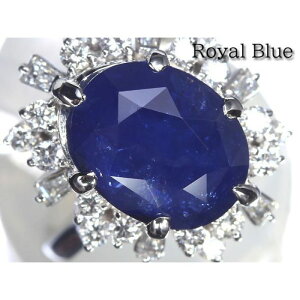 sSapphiretCu[ Tt@CA 6.95ct _Ch 0.75ct Pt900 O royal blue 14O w Ίӕʏt