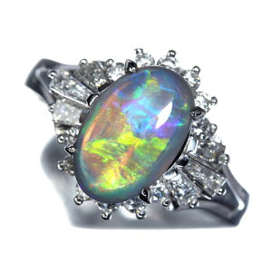 opal f̗VF ㎿ubNIp[ 嗱1.52ct ㎿_Ch v0.5ct Pt900 12 O