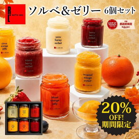 ソルベ & ゼリー 6個セット | シャーベット ジュレ ひんやりスイーツ フルーツスイーツ フルーツゼリーギフト フルーツシャーベット 洋菓子 冷凍スイーツ お返し 誕生日プレゼント ギフト 冷たいスイーツ 冷凍デザート 新作 期間限定セール