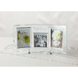 【送料無料・包装無料・のし無料】ジュエリーチャーム ガラスフォトフレーム 3窓 GF-03552JC3(A3)
