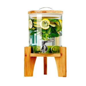 ドリンクサーバー ガラス ドリンク サーバー 蛇口付き大容量 プラムワインジュースビールフルーツジャグフルーツワインボトル貯蔵容器密閉 2.5L